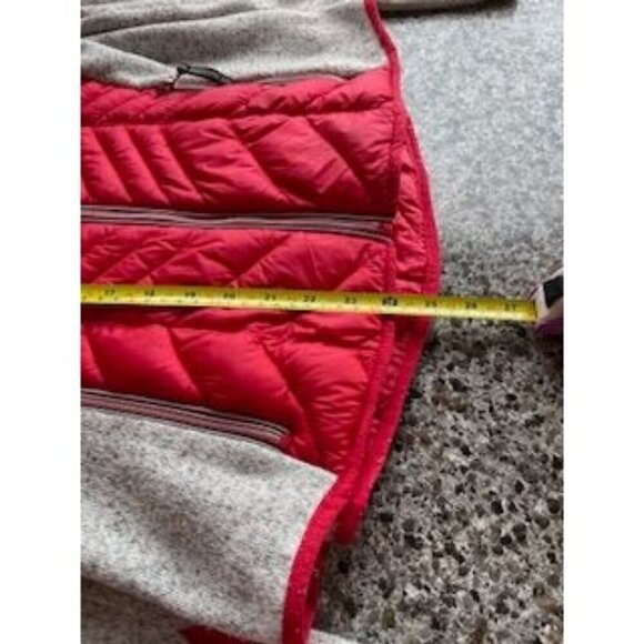 Xersion Women's Large Red & Gray Full-Zip HIDE AWAY HOOD Jacket With Thumbholes - Picture 16 of 16